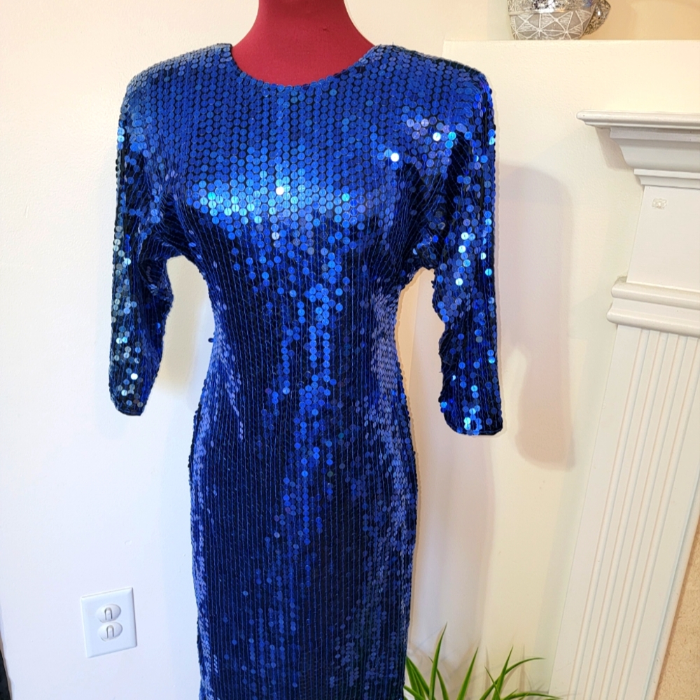 Women's Oleg Cossini Tea length Sequin dress